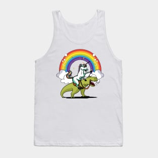 Unicorn Riding T-Rex Tank Top